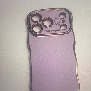 Apple Purple Phone Case with Heart Design